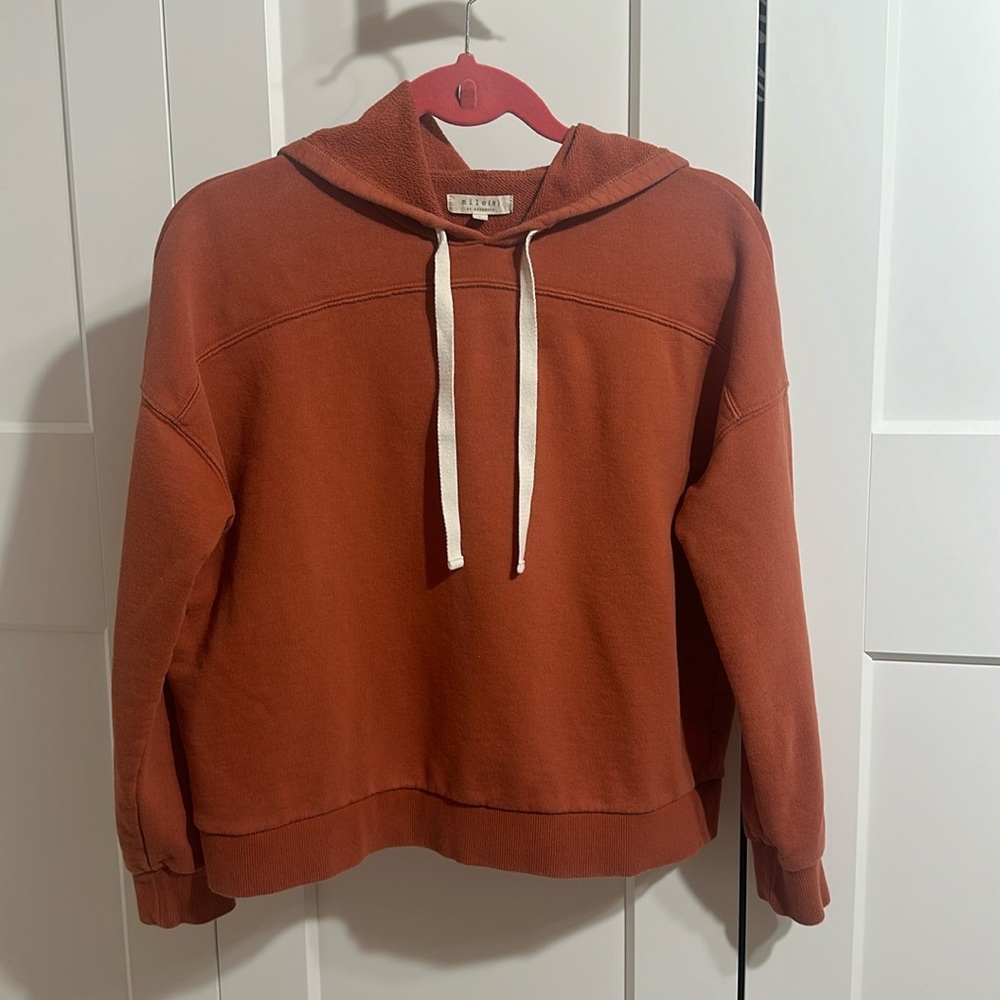 Mile(s) by Madewell Burnt Orange Hoodie Sweatshirt in Size S